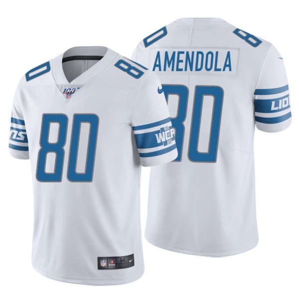 Nike Lions 80 Danny Amendola White 100th Season Vapor Untouchable Limited Jersey