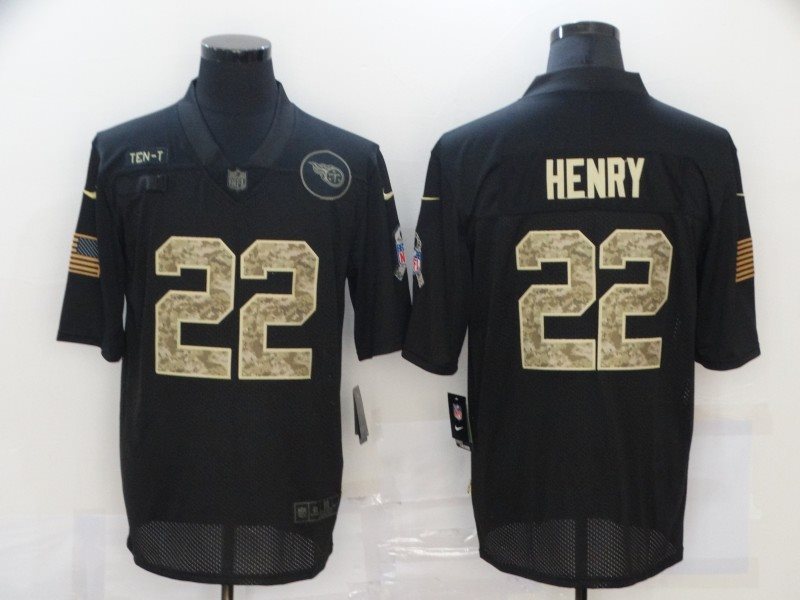 Nike Titans 22 Derrick Henry 2020 Camo Black Salute To Service Limited Men Jersey