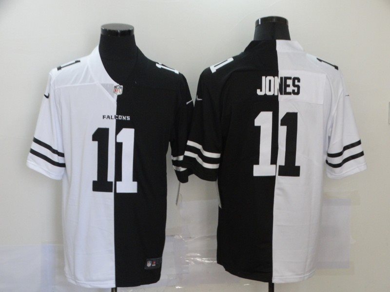 Nike Falcons 11 Julio Jones Black And White Split Vapor Limited Men Jersey