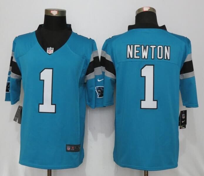 Nike Panthers 1 Cam Newton Blue Limited Jersey