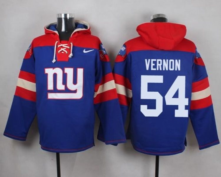 Nike Giants 54 Olivier Vernon Royal Blue Player Pullover NFL Sweatshirt Hoodie