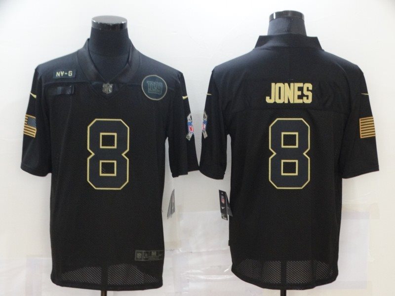 Nike Giants 8 Daniel Jones 2020 Black Salute To Service Limited Men Jersey