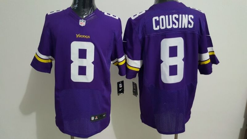 Nike Minnesota Vikings 8 Kirk Cousins Purple Elite Men Jersey