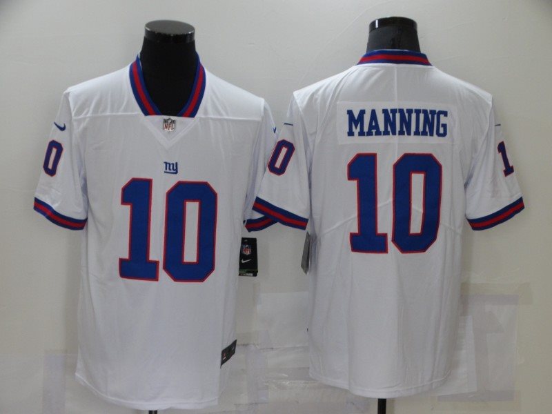 Nike Giants 10 Eli Manning White Color Rush Limited Men Jersey