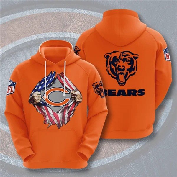 NFL Chicago Bears Orange 3D Trending T-Shirt Hoodie