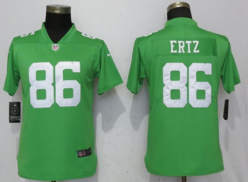 Nike Eagles 86 Zach Ertz Green Vapor Untouchable Limited Women Jersey