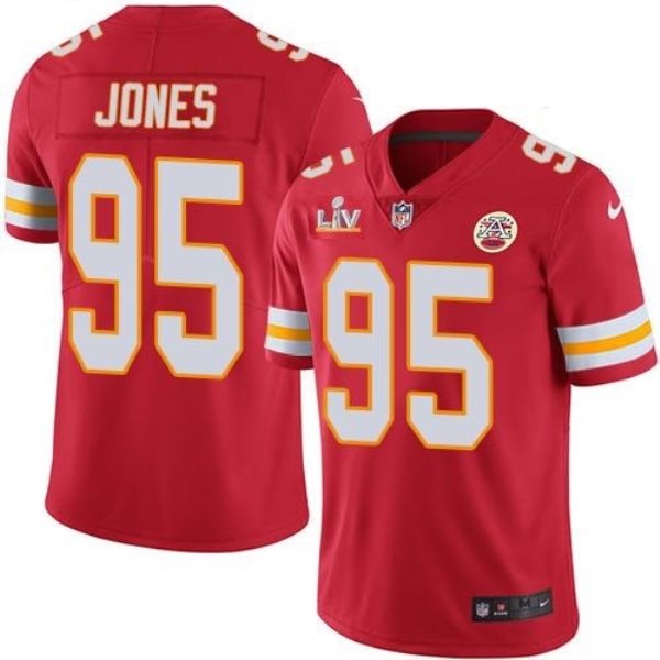 Nike Chiefs 95 Chris Jones Red 2021 Super Bowl LV Vapor Untouchable Limited Men Jersey