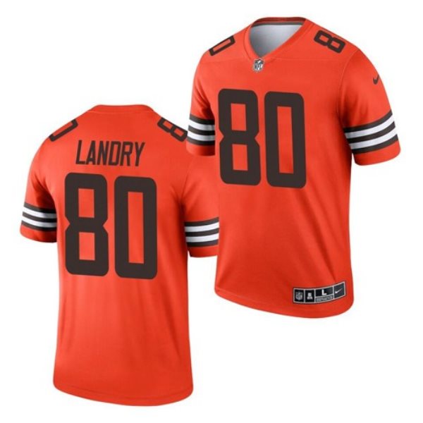Nike Browns 80 Jarvis Landry Orange Inverted Legend Limited Men Jersey