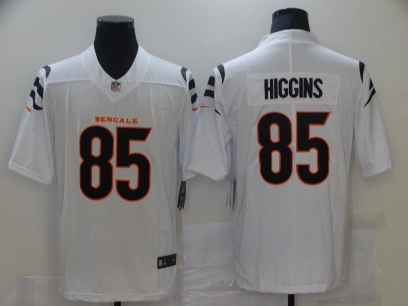 Nike Bengals 85 Tee Higgins 2021 New White Vapor Limited Men Jersey