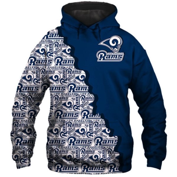 NFL Los Angeles Rams Football Team Split Hoodie Sweatshirt