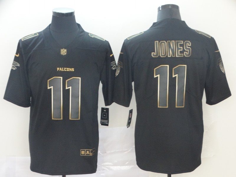 Nike Falcons 11 Julio Jones Black Gold Vapor Untouchable Limited Men Jersey