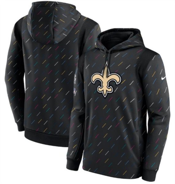 Nike New Orleans Saints 2021 Charcoal Crucial Catch Therma Pullover Hoodie