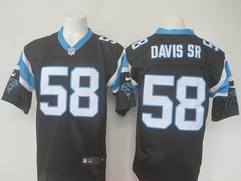 Nike Panthers 58 Thomas Davis Black Team Color Men Stitched NFL Elite Jersey