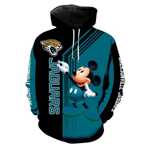 NFL Jacksonville Jaguars Disney Mickey Mouse Pullover Hoodies