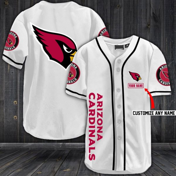 NFL Arizona Cardinals Baseball White Customized Jersey