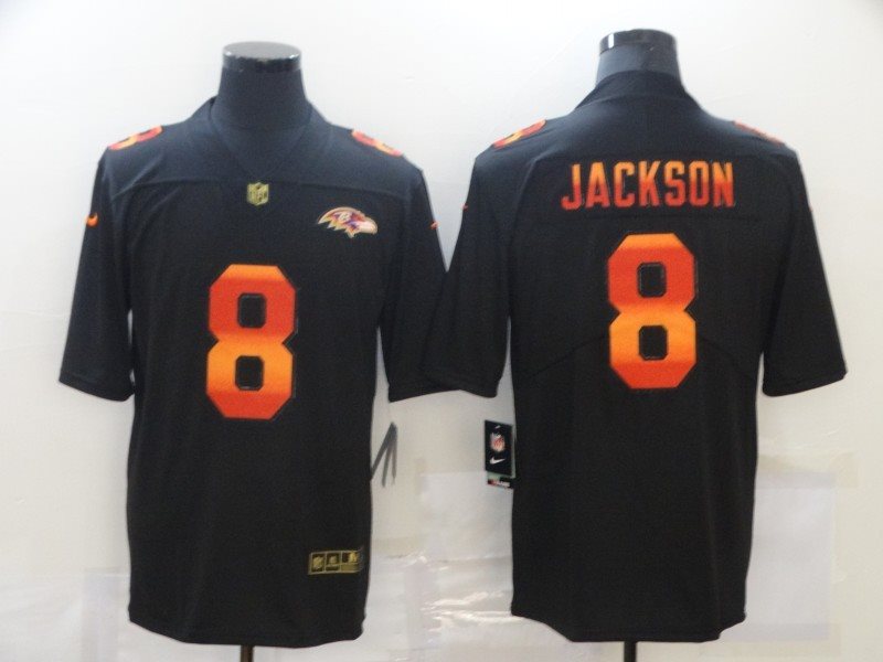 Nike Ravens 8 Lamar Jackson Black Fashion Limited Men Jersey