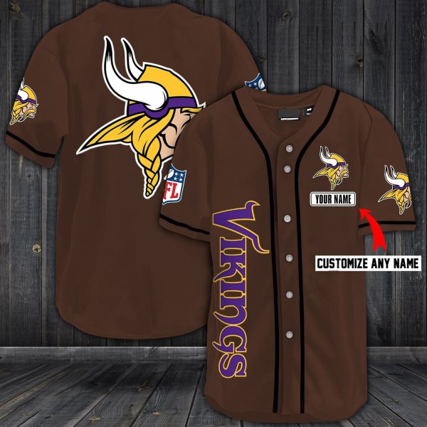 NFL Minnesota Vikings Baseball Customized Jersey (3)