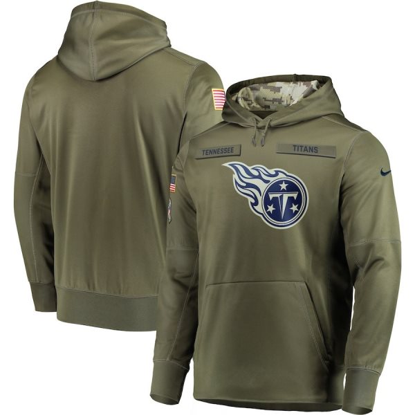 NFL Tennessee Titans Nike 2018 Salute to Service Sideline Therma Performance Pullover Hoodie Olive