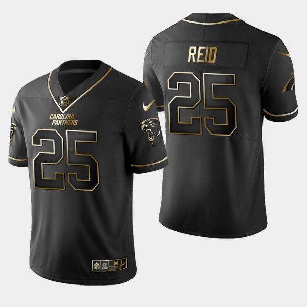 Nike Panthers 25 Eric Reid Black Gold Vapor Untouchable Limited Men Jersey