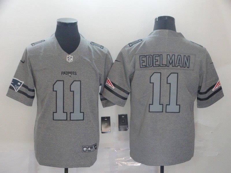 Nike Patriots 11 Julian Edelman 2019 Gray Gridiron Gray Vapor Untouchable Limited Men Jersey