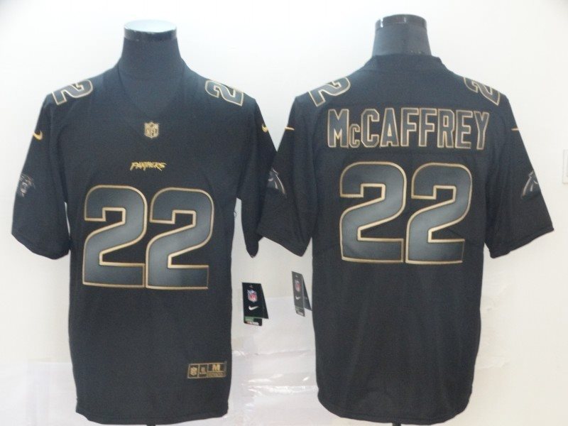 Nike Panthers 22 Christian McCaffrey Black Gold Vapor Untouchable Limited Jersey