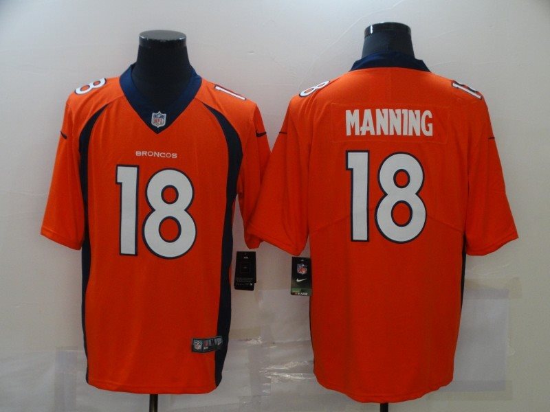Nike Broncos 18 Peyton Manning Orange Vapor Untouchable Limited Men Jersey