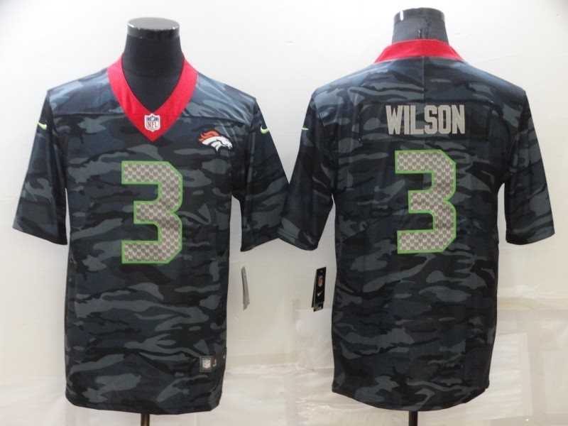 Nike Broncos 3 Russell Wilson Camo Vapor Limited Men Jersey