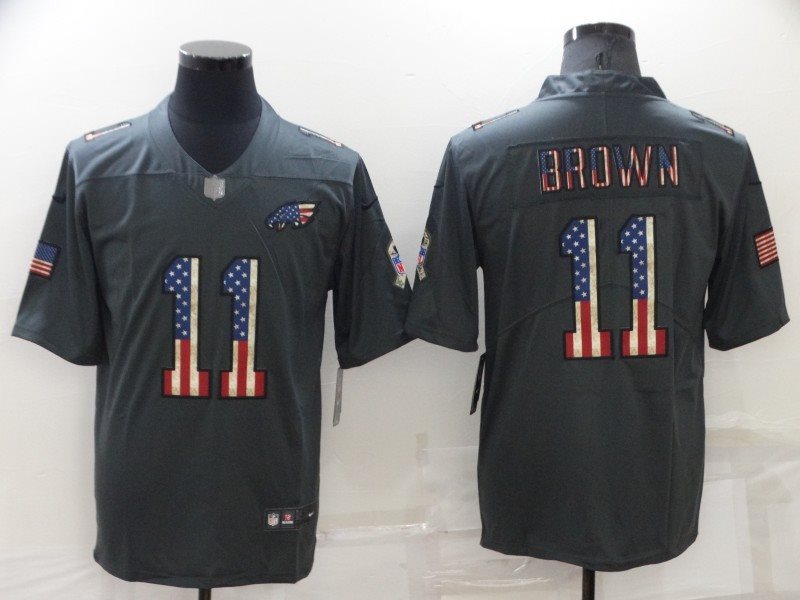 Nike Eagles 11 A. J. Brown USA Flag Fashion Limited Men Jersey