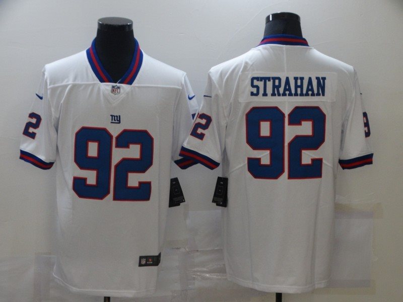 Nike Giants 92 Michael Strahan White Color Rush Limited Men Jersey