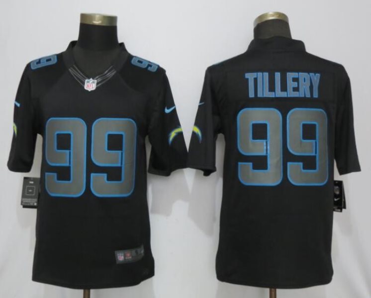 Nike Chargers 99 Jerry Tillery Black Impact Limited Men Jersey