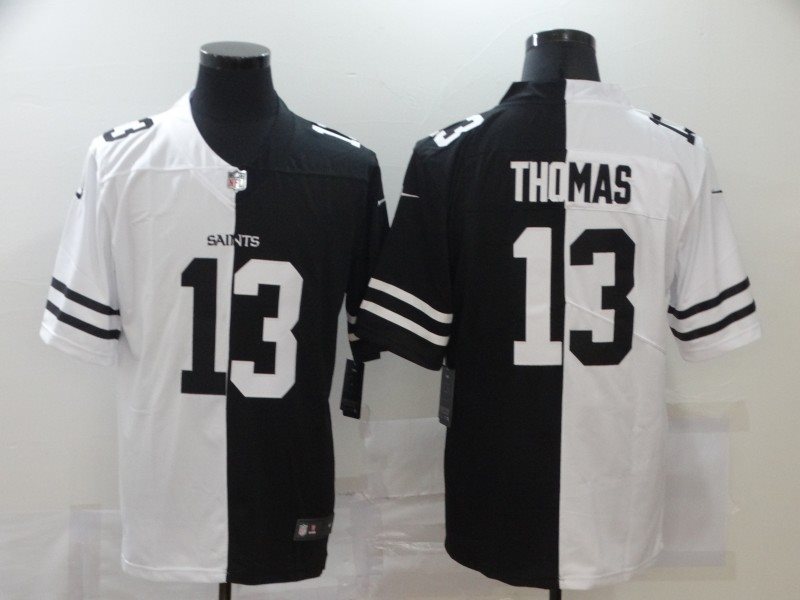 Nike Saints 13 Michael Thomas Black And White Split Vapor Limited Men Jersey