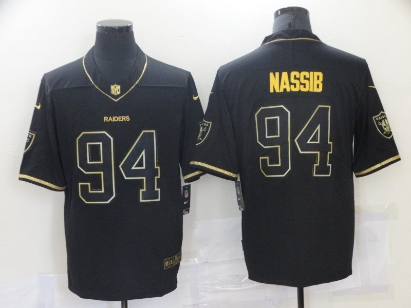 Nike Raiders 94 Carl Nassib Black Gold Vapor Limited Men Jersey
