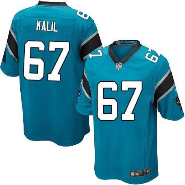 Nike Panthers 67 Ryan Kalil Blue Alternate Youth Stitched NFL Elite Jersey