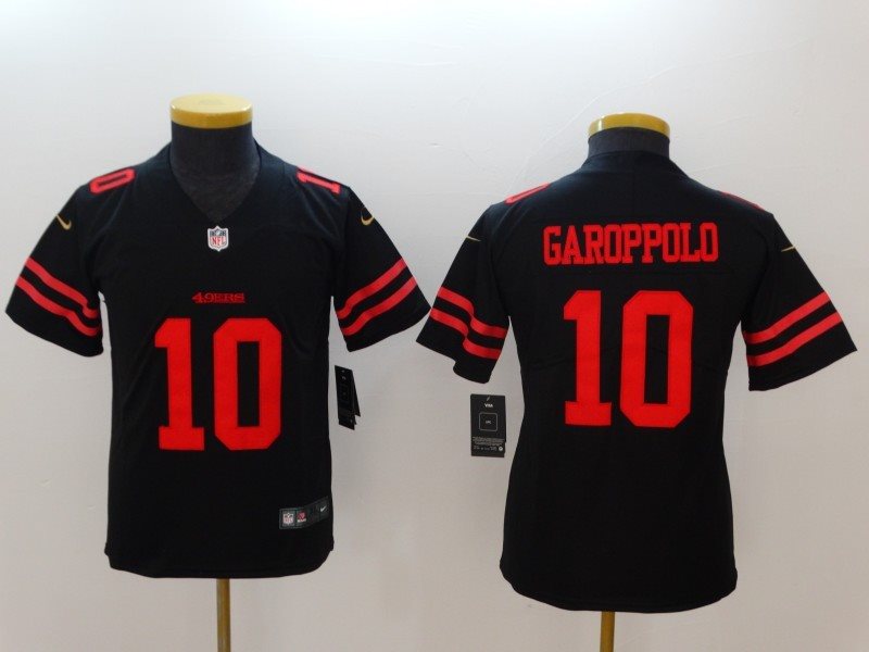 Nike NFL 49ers 10 Jimmy Garoppolo Black Youth Jersey