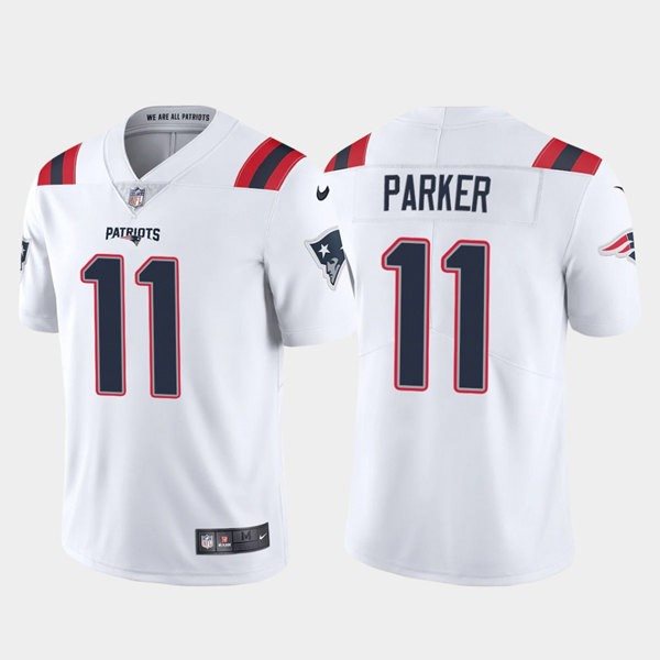 Nike Patriots 11 DeVante Parker White Vapor Untouchable Limited Men Jersey