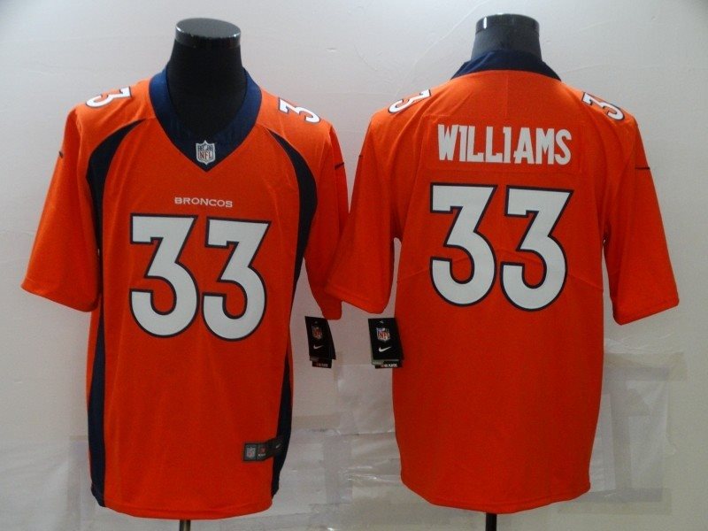 Nike Broncos 33 Javonte Williams Orange Vapor Untouchable Limited Men Jersey