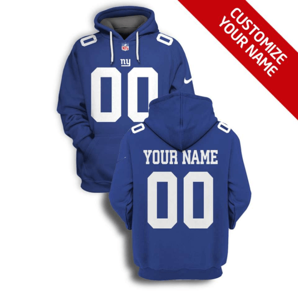 NFL Giants Customized Blue 2021 Stitched New Hoodie