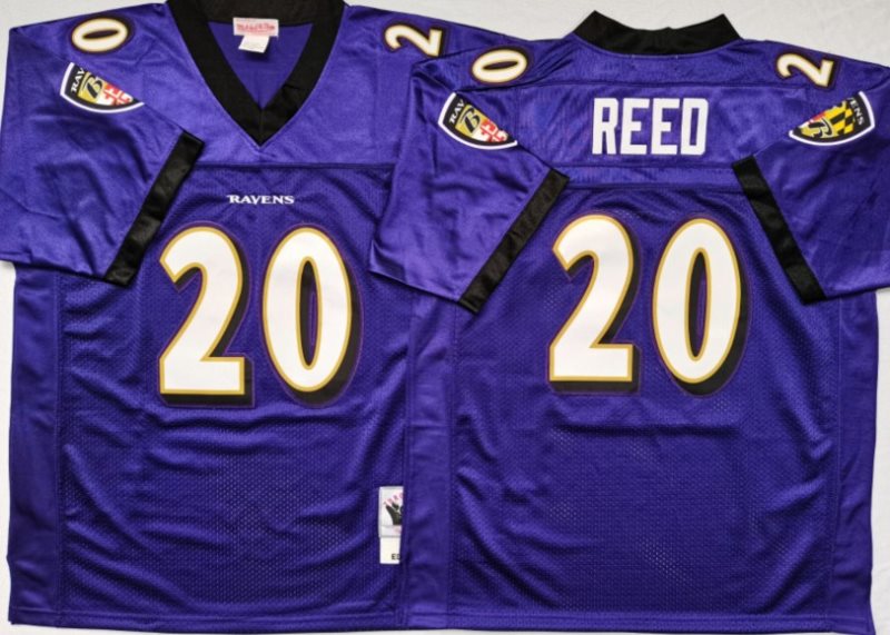 NFL Ravens 20 Ed Reed Purple M&N Throwback Men Jersey