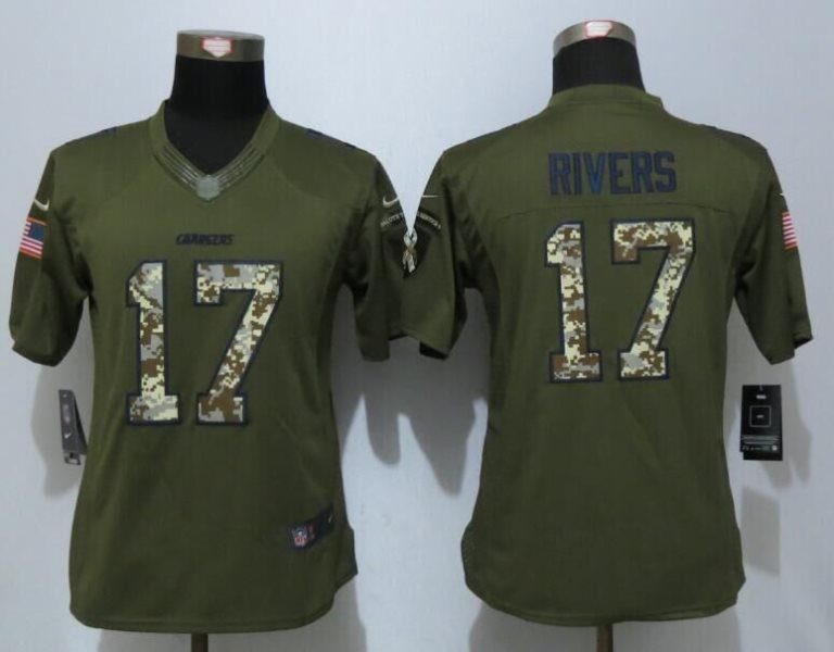 NFL Nike Chargers 17 Philip Rivers Green Salute To Service Women Jersey
