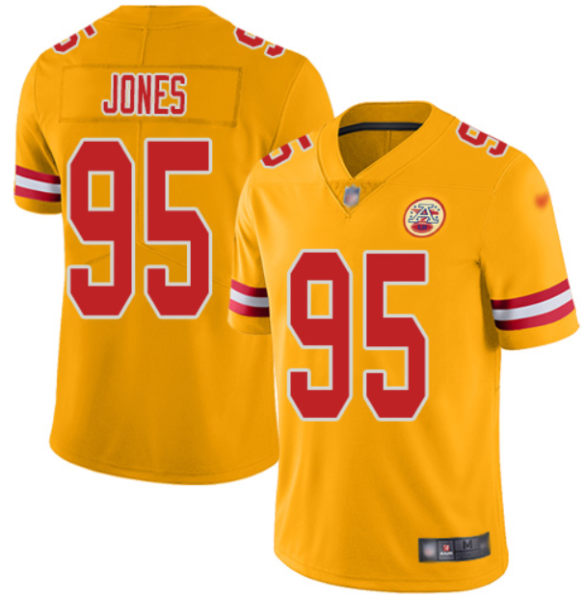 Nike Chiefs 95 Chris Jones Gold Inverted Legend Limited Men Jersey