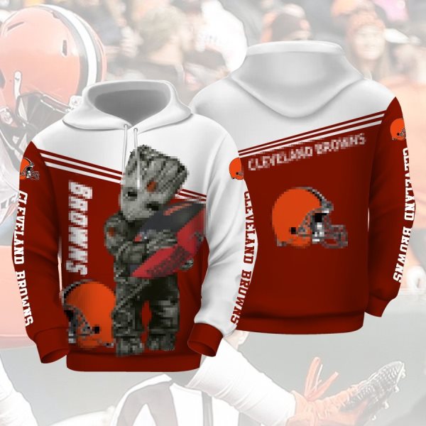 NFL Cleveland Browns Punisher Skull Tree Football 3D Hoodie