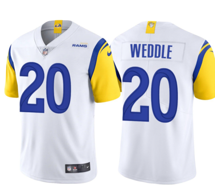 Nike Rams 20 Eric Weddle White Vapor Untouchable Limited Men Jersey
