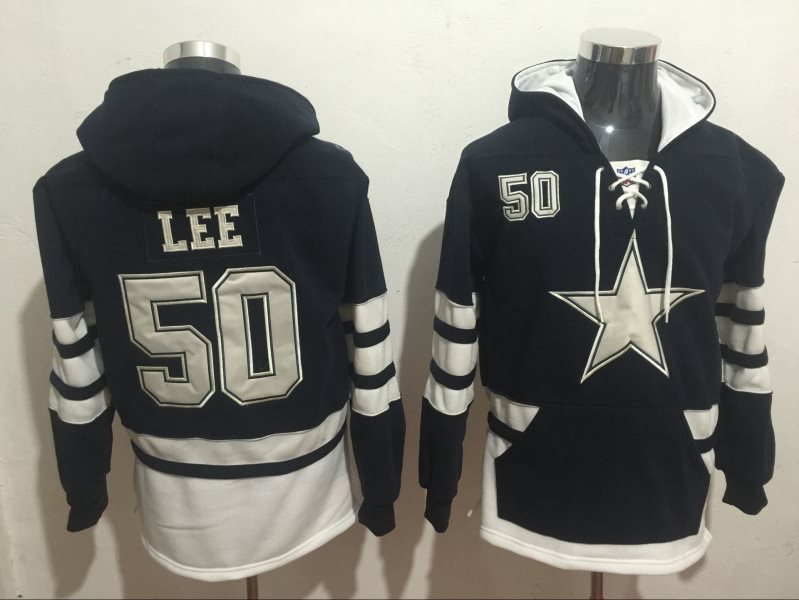 NFL Dallas Cowboys 50 Sean Lee Navy All Stitched Hooded Men Sweatshirt