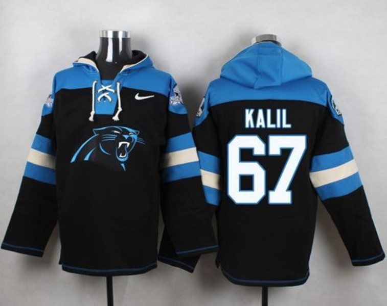 Nike Panthers 67 Ryan Kalil Black Player Pullover NFL Sweatshirt Hoodie