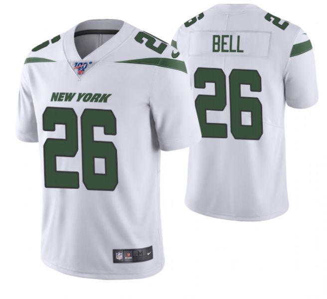 NFL New York Jets 26 Le'Veon Bell White 100th Season Vapor Untouchable Limited Men Jersey