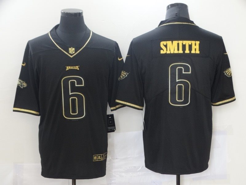 Nike Eagles 6 DeVonta Smith Black Gold Vapor Limited Men Jersey