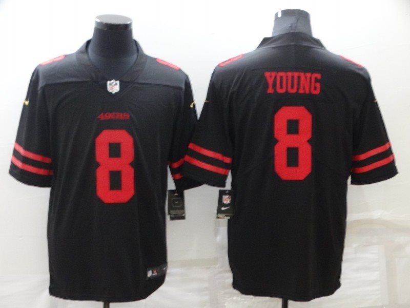 Nike 49ers 8 Steve Young Black Vapor Untouchable Limited Men Jersey