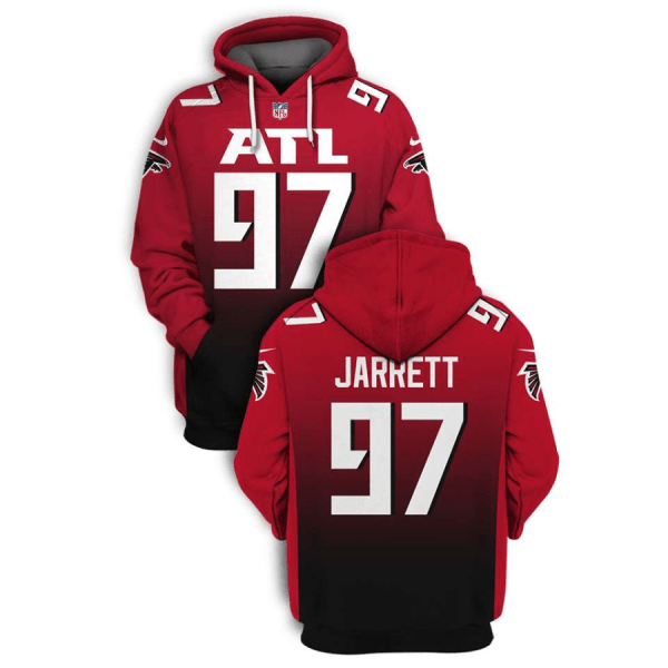 NFL Falcons 97 Grady Jarrett Red 2021 Stitched New Hoodie