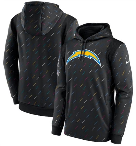 Nike Los Angeles Chargers 2021 Charcoal Crucial Catch Therma Pullover Hoodie