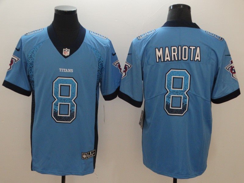 Nike Titans 8 Marcus Mariota Blue Drift Fashion Vapor Limited Men Jersey